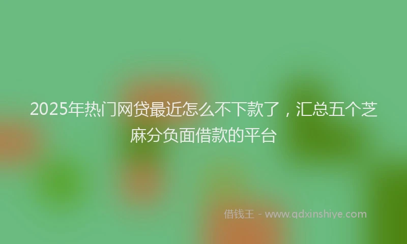 2025年热门网贷最近怎么不下款了，汇总五个芝麻分负面借款的平台
