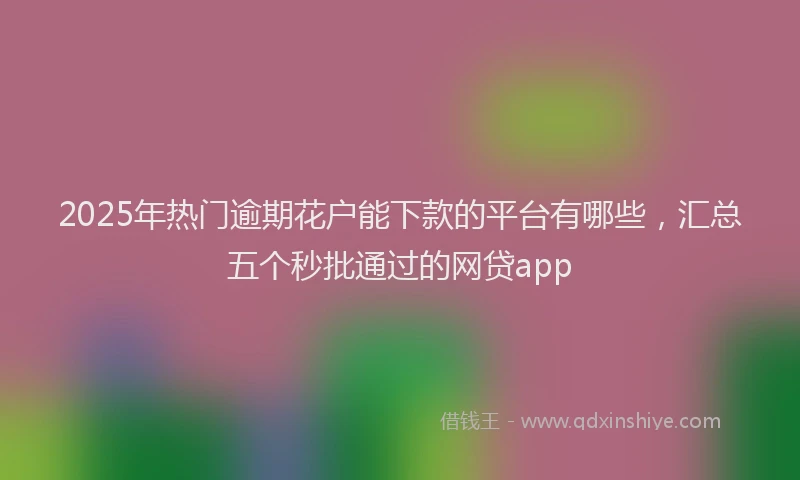 2025年热门逾期花户能下款的平台有哪些，汇总五个秒批通过的网贷app