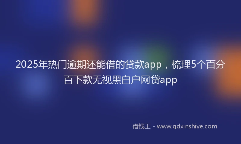 2025年热门逾期还能借的贷款app，梳理5个百分百下款无视黑白户网贷app