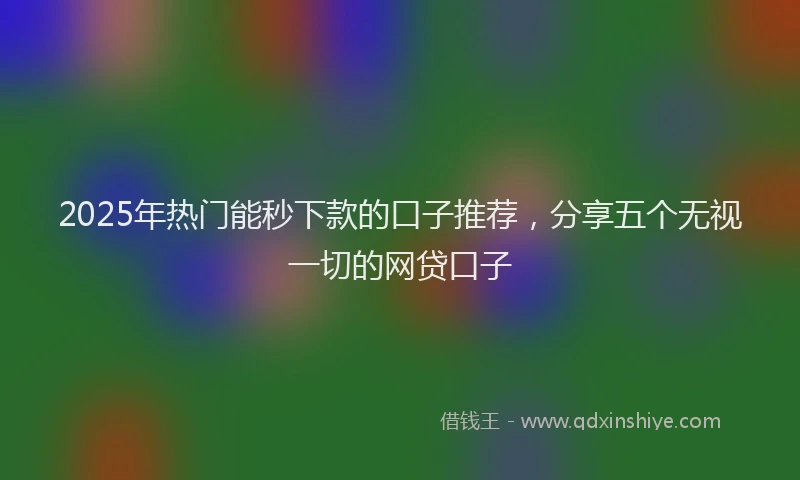 2025年热门能秒下款的口子推荐，分享五个无视一切的网贷口子