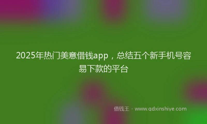 2025年热门美意借钱app，总结五个新手机号容易下款的平台