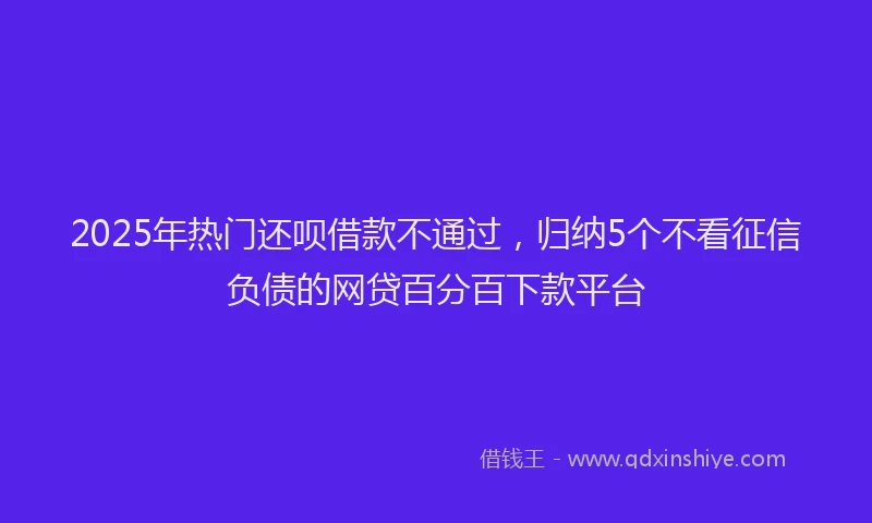 2025年热门还呗借款不通过，归纳5个不看征信负债的网贷百分百下款平台