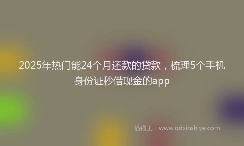 2025年热门能24个月还款的贷款，梳理5个手机身份证秒借现金的app