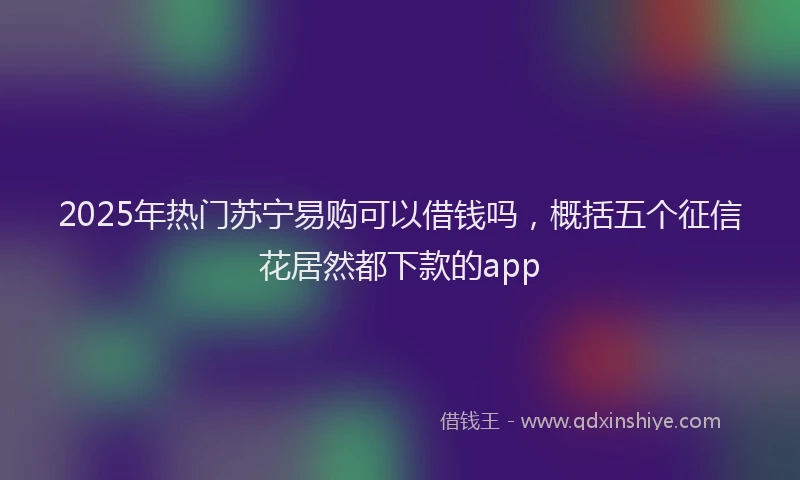 2025年热门苏宁易购可以借钱吗，概括五个征信花居然都下款的app