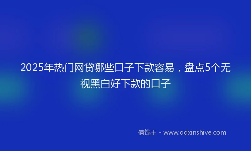 2025年热门网贷哪些口子下款容易，盘点5个无视黑白好下款的口子