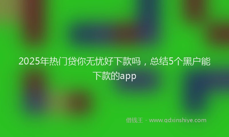 2025年热门贷你无忧好下款吗，总结5个黑户能下款的app
