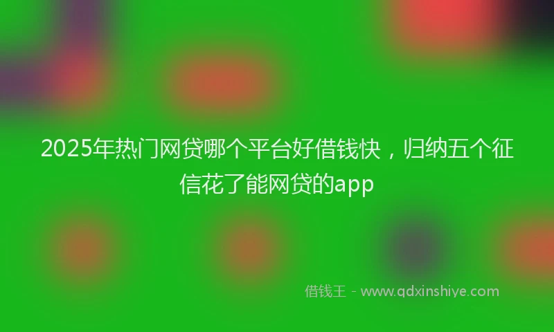 2025年热门网贷哪个平台好借钱快，归纳五个征信花了能网贷的app