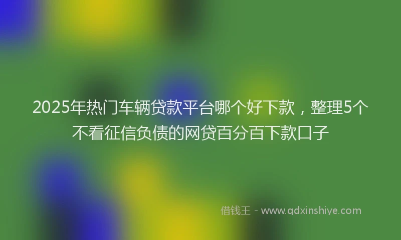 2025年热门车辆贷款平台哪个好下款，整理5个不看征信负债的网贷百分百下款口子