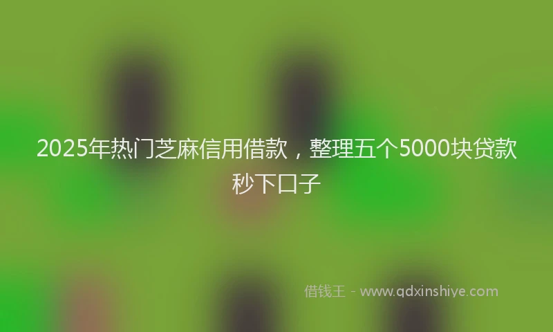 2025年热门芝麻信用借款，整理五个5000块贷款秒下口子