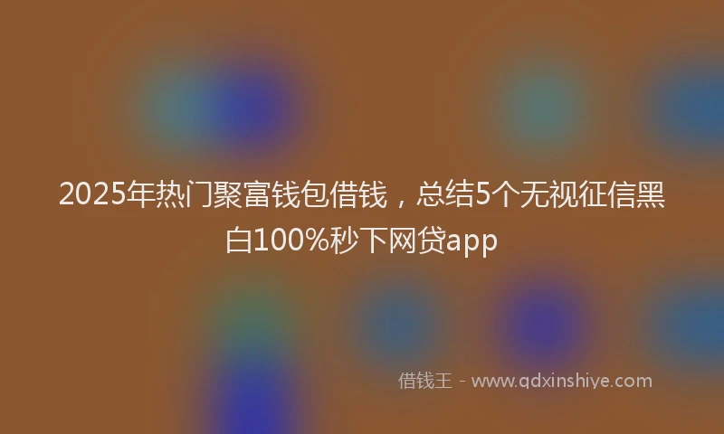 2025年热门聚富钱包借钱，总结5个无视征信黑白100%秒下网贷app