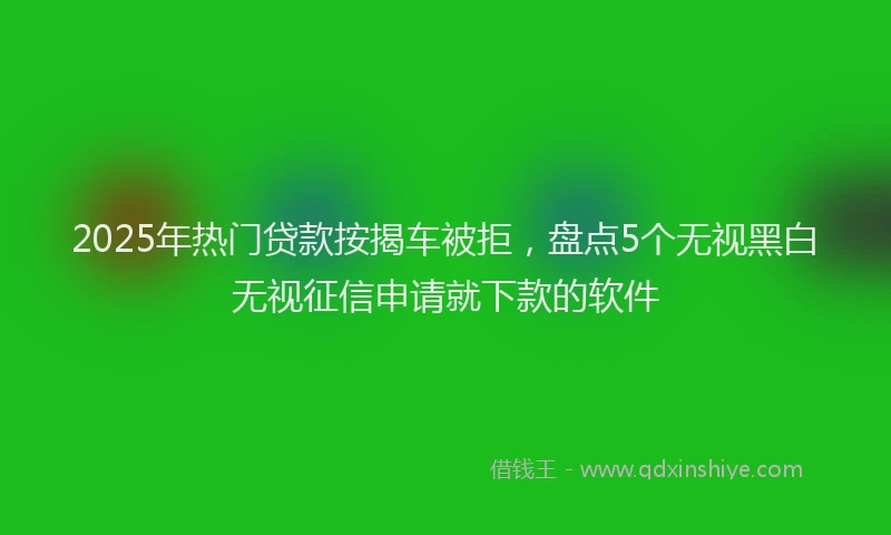 2025年热门贷款按揭车被拒，盘点5个无视黑白无视征信申请就下款的软件