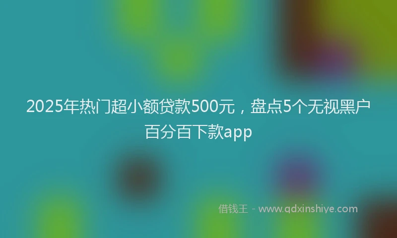 2025年热门超小额贷款500元，盘点5个无视黑户百分百下款app