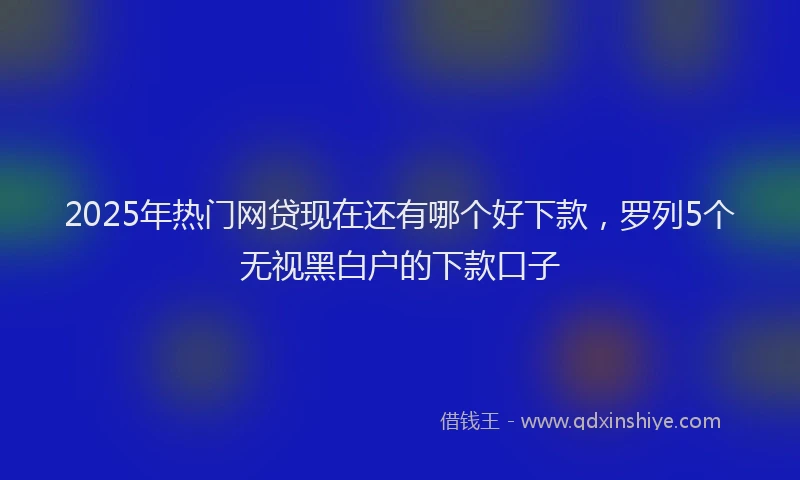 2025年热门网贷现在还有哪个好下款，罗列5个无视黑白户的下款口子