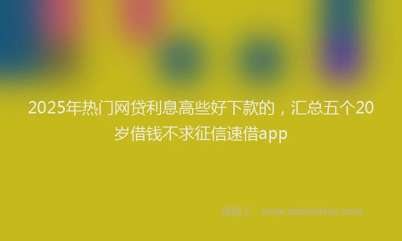 2025年热门网贷利息高些好下款的，汇总五个20岁借钱不求征信速借app