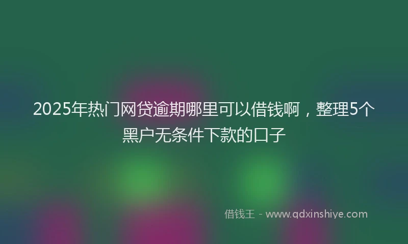2025年热门网贷逾期哪里可以借钱啊，整理5个黑户无条件下款的口子