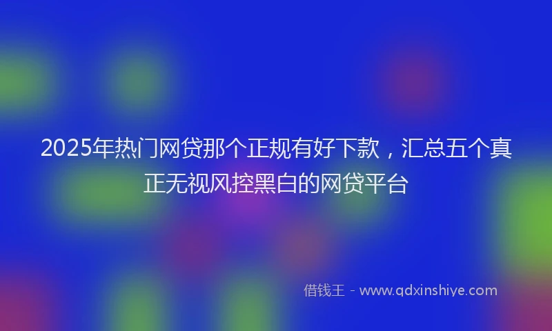 2025年热门网贷那个正规有好下款，汇总五个真正无视风控黑白的网贷平台