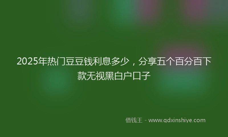 2025年热门豆豆钱利息多少，分享五个百分百下款无视黑白户口子