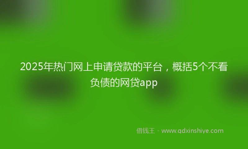 2025年热门网上申请贷款的平台，概括5个不看负债的网贷app