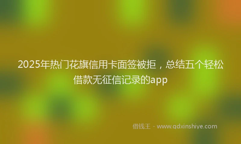 2025年热门花旗信用卡面签被拒，总结五个轻松借款无征信记录的app