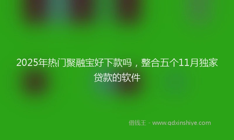 2025年热门聚融宝好下款吗，整合五个11月独家贷款的软件
