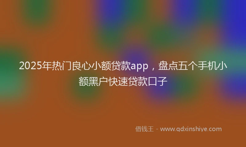 2025年热门良心小额贷款app，盘点五个手机小额黑户快速贷款口子