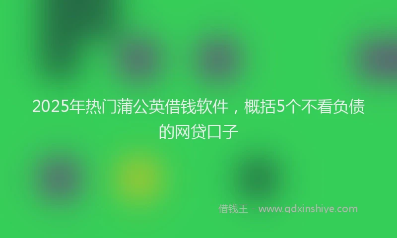 2025年热门蒲公英借钱软件，概括5个不看负债的网贷口子