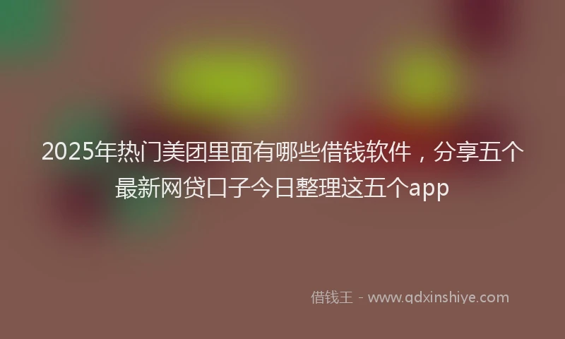 2025年热门美团里面有哪些借钱软件，分享五个最新网贷口子今日整理这五个app
