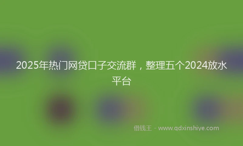 2025年热门网贷口子交流群，整理五个2024放水平台