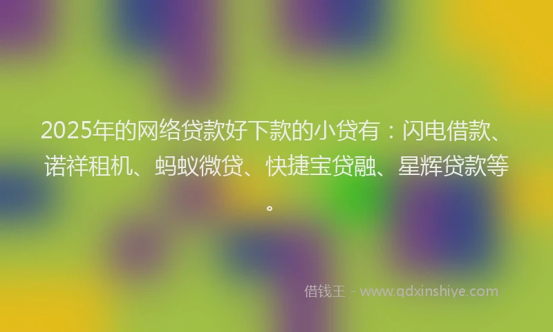 2025年的网络贷款好下款的小贷有：闪电借款、诺祥租机、蚂蚁微贷、快捷宝贷融、星辉贷款等。