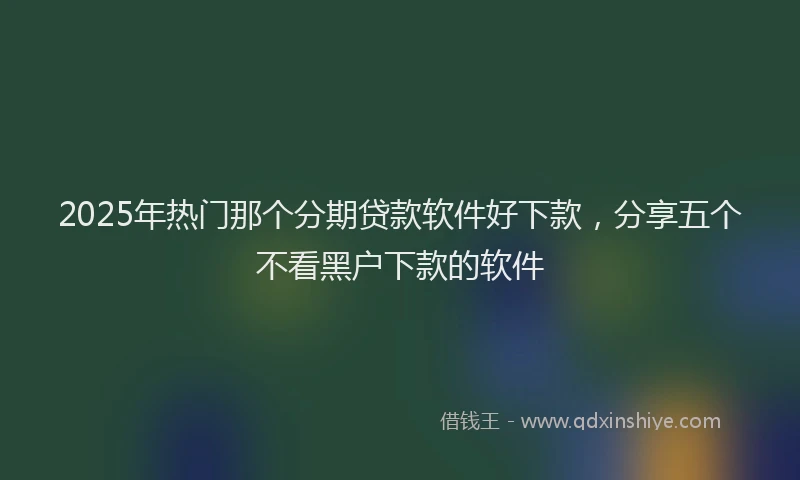 2025年热门那个分期贷款软件好下款，分享五个不看黑户下款的软件
