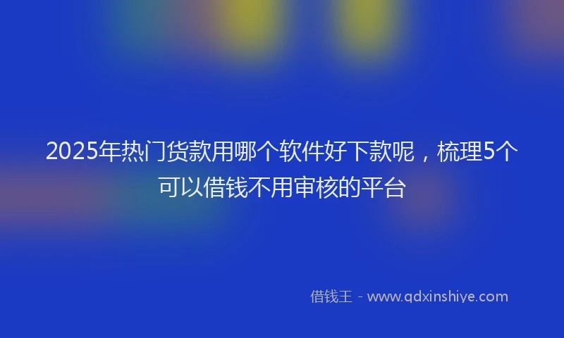 2025年热门货款用哪个软件好下款呢，梳理5个可以借钱不用审核的平台