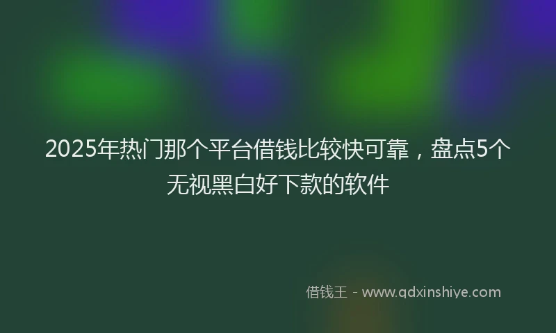 2025年热门那个平台借钱比较快可靠，盘点5个无视黑白好下款的软件