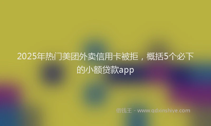 2025年热门美团外卖信用卡被拒，概括5个必下的小额贷款app