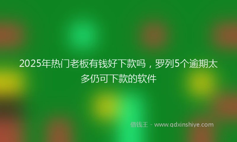 2025年热门老板有钱好下款吗，罗列5个逾期太多仍可下款的软件