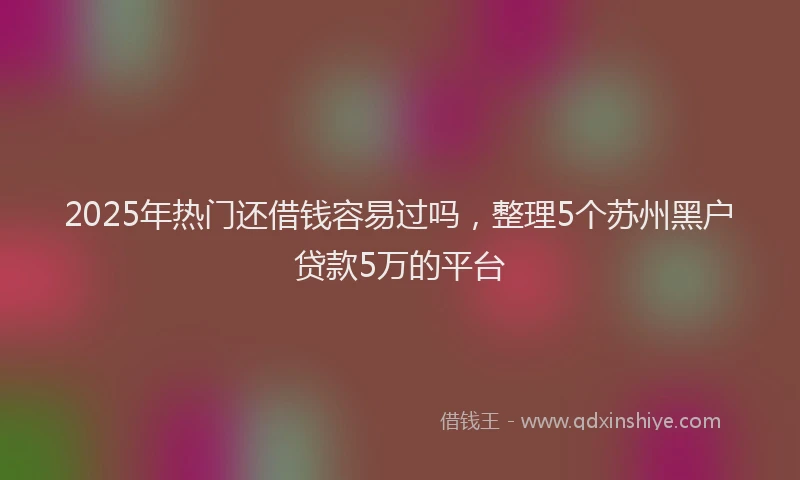2025年热门还借钱容易过吗，整理5个苏州黑户贷款5万的平台