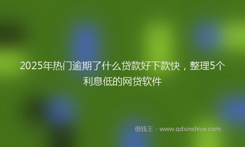 2025年热门逾期了什么贷款好下款快，整理5个利息低的网贷软件