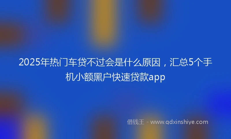 2025年热门车贷不过会是什么原因，汇总5个手机小额黑户快速贷款app