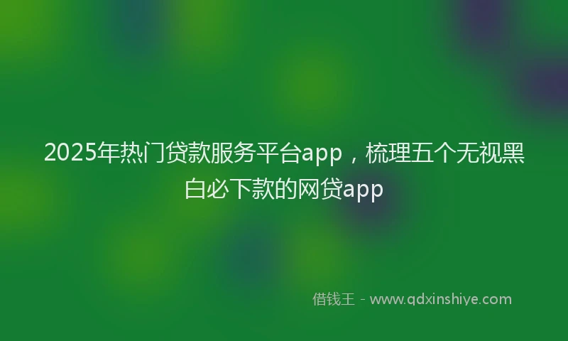 2025年热门贷款服务平台app，梳理五个无视黑白必下款的网贷app