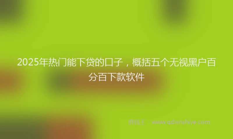 2025年热门能下贷的口子，概括五个无视黑户百分百下款软件
