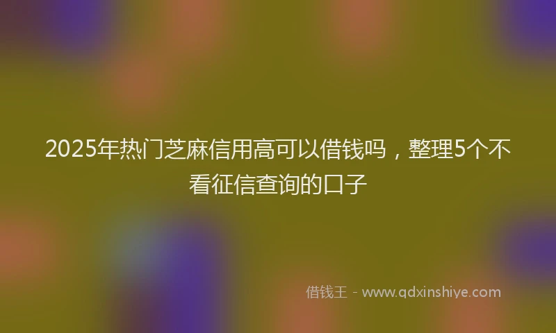 2025年热门芝麻信用高可以借钱吗，整理5个不看征信查询的口子
