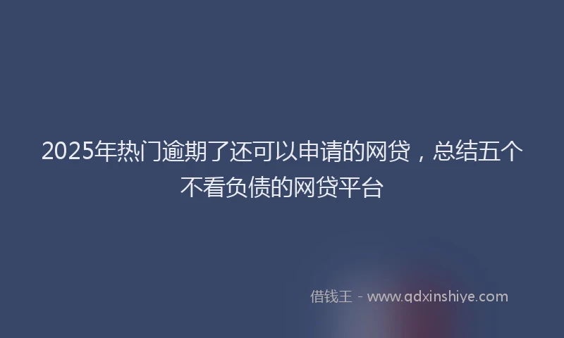 2025年热门逾期了还可以申请的网贷，总结五个不看负债的网贷平台