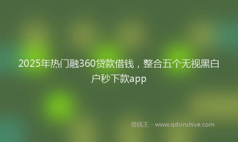 2025年热门融360贷款借钱，整合五个无视黑白户秒下款app