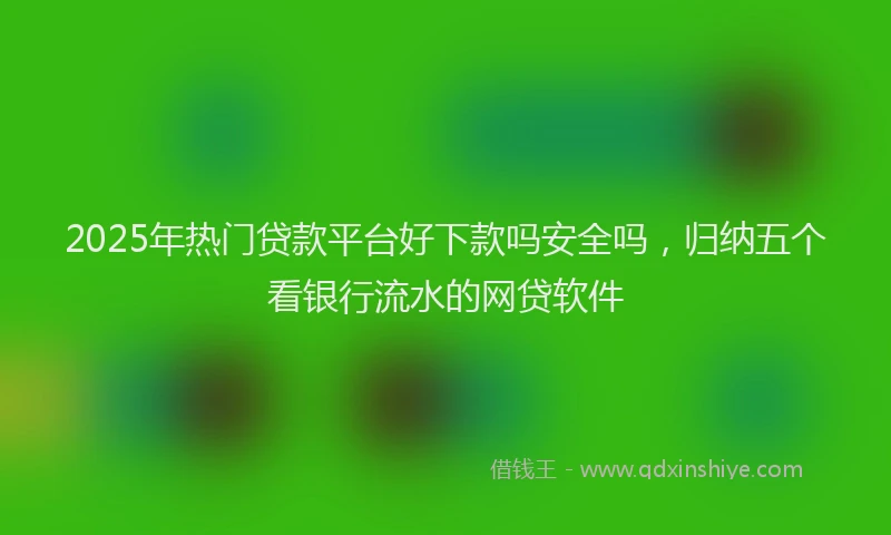 2025年热门贷款平台好下款吗安全吗，归纳五个看银行流水的网贷软件
