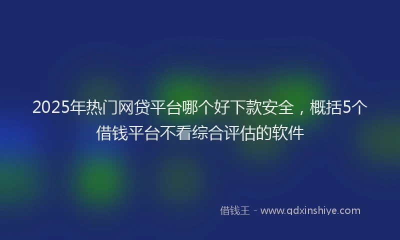 2025年热门网贷平台哪个好下款安全，概括5个借钱平台不看综合评估的软件