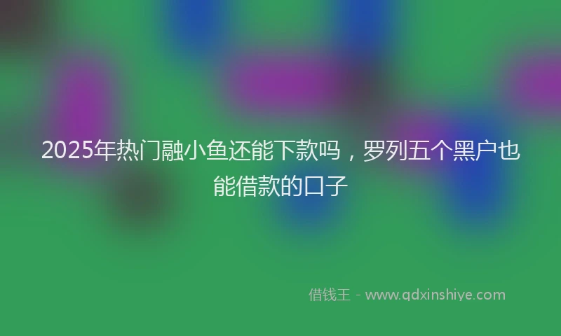 2025年热门融小鱼还能下款吗，罗列五个黑户也能借款的口子
