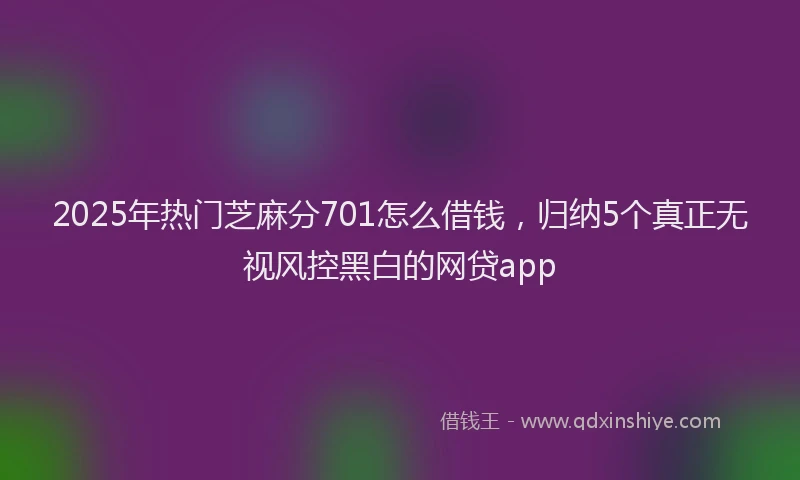 2025年热门芝麻分701怎么借钱，归纳5个真正无视风控黑白的网贷app