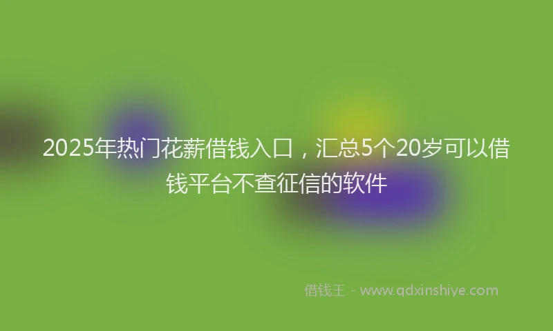 2025年热门花薪借钱入口，汇总5个20岁可以借钱平台不查征信的软件