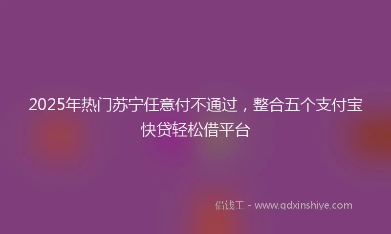 2025年热门苏宁任意付不通过，整合五个支付宝快贷轻松借平台