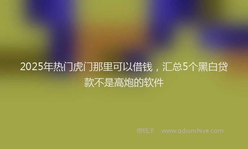 2025年热门虎门那里可以借钱，汇总5个黑白贷款不是高炮的软件