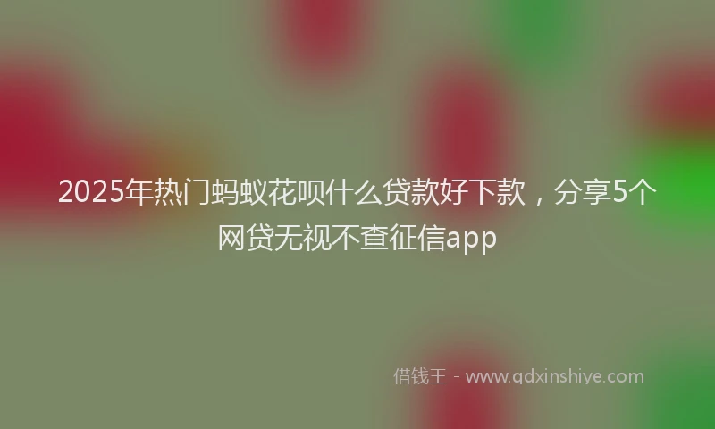 2025年热门蚂蚁花呗什么贷款好下款，分享5个网贷无视不查征信app